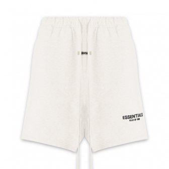 FOG ESSENTIALS | RUBBER TAG PRINT SWEAT SHORTS / WHITE