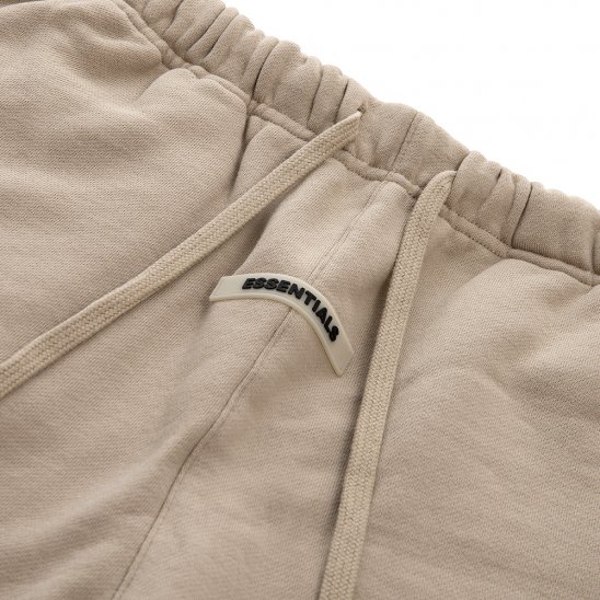 FOG ESSENTIALS | RUBBER TAG PRINT SWEAT SHORTS / TAN