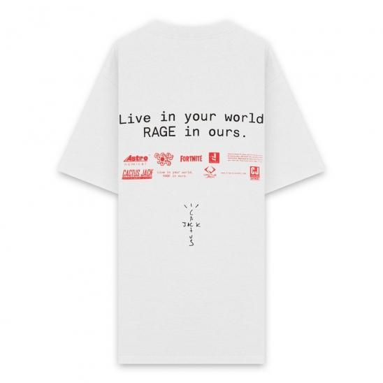 TRAVIS SCOTT | TRAVIS FORTNITE WORLD HAPPY FACE TEE / WHITE