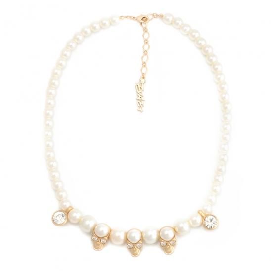 *EVAE+MOB | EVAE+ SKULL PEARL NECKLACE / GOLD