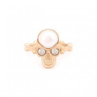 *EVAE+MOB | EVAE+ SKULL PEARL RING / GOLD