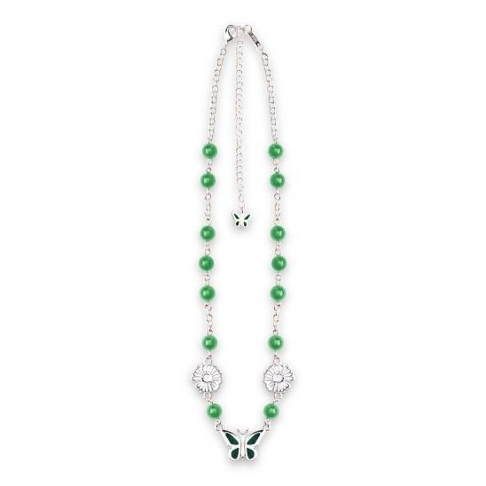 STUGAZI | EMERALD BUTTERFLY NECKLACE / ELECTRIC SILVER