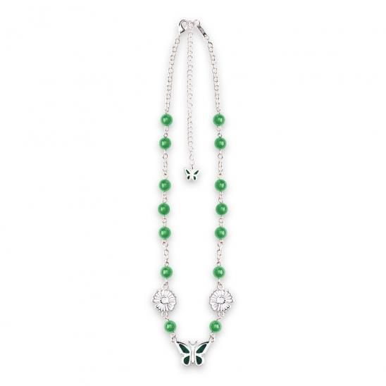 STUGAZI | EMERALD BUTTERFLY NECKLACE / ELECTRIC SILVER