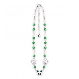 STUGAZI | EMERALD BUTTERFLY NECKLACE / ELECTRIC SILVER