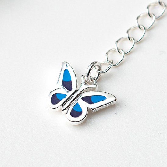 STUGAZI | TURQUOISE BUTTERFLY NECKLACE / ELECTRIC SILVER