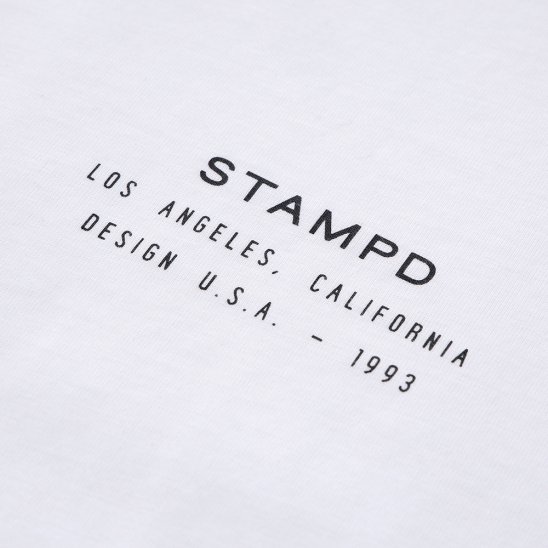 STAMPD | STACKED LOGO LONG SLEEVE TEE / WHITE