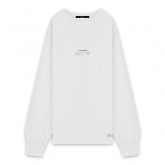 STAMPD | STACKED LOGO LONG SLEEVE TEE / WHITE