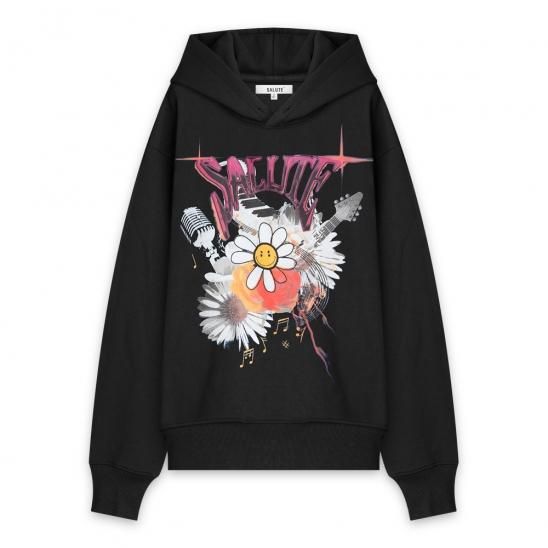 SALUTE | FLOWER ANARCHY HOODIE / BLACK