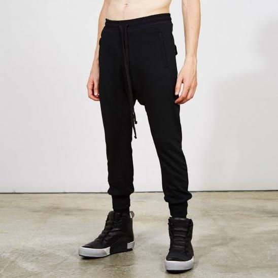 THOM/KROM | MENS HOSE/TROUSERS WORKED/GEWIRKT / BLACK