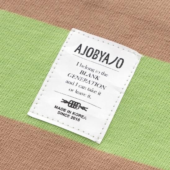 AJOBYAJO | STRIPE OVERSIZED POLO SHIRT / GREEN