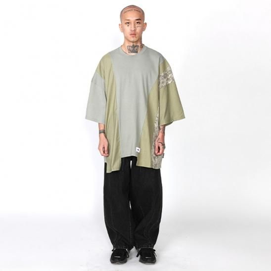 AJOBYAJO | AJO OVERSIZED MIXED T-SHIRT / KHAKI