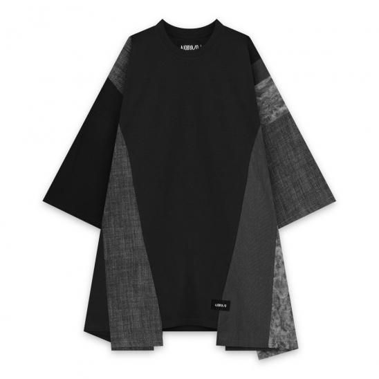 AJOBYAJO | OVERSIZED MIXED T-SHIRT / BLACK