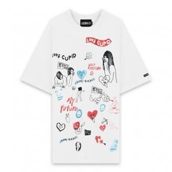 AJOBYAJO | ITAEWON STORY OVERSIZED T-SHIRT / WHITE