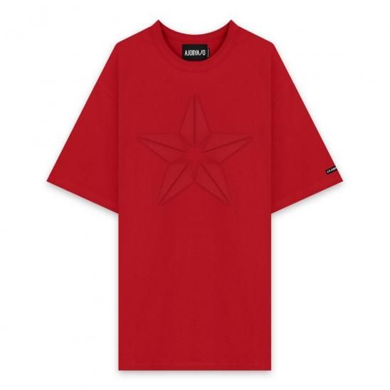 AJOBYAJO | STAR EMBOSSED T-SHIRT / RED