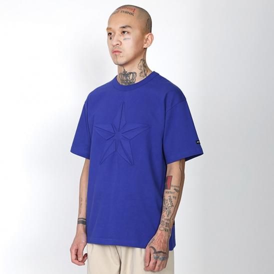 AJOBYAJO | STAR EMBOSSED T-SHIRT / COBALT BLUE