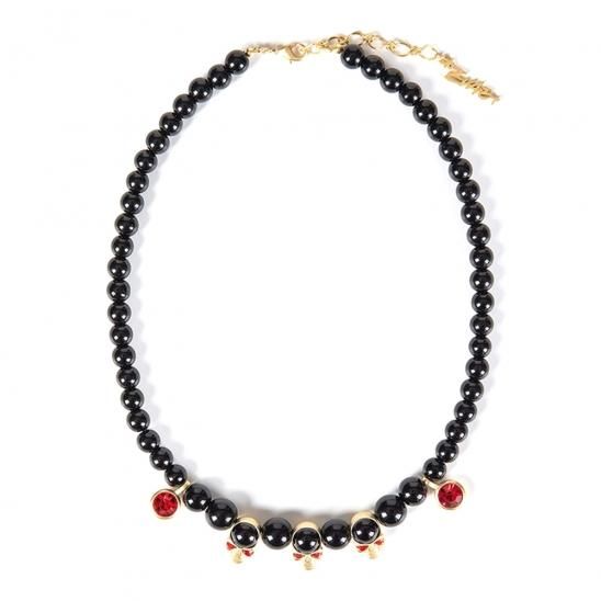 *EVAE+MOB | EVAE+ BLACK PEARL SKULL NECKLACE / BLACK