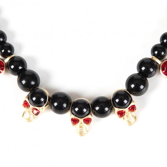 *EVAE+MOB | EVAE+ BLACK PEARL SKULL NECKLACE / BLACK