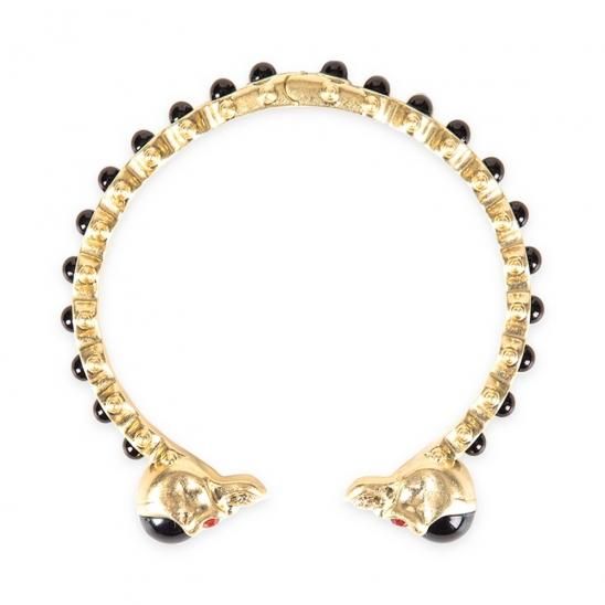 *EVAE+MOB | EVAE+ BLACK PEARL SKULL BANGLE / BLACK