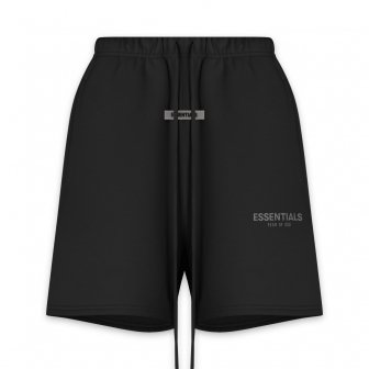 FOG ESSENTIALS | RUBBER TAG PRINT SWEAT SHORTS / BLACK