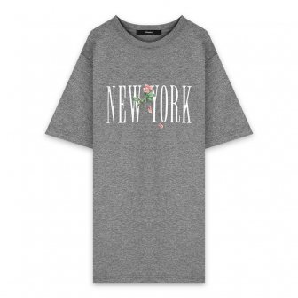 STAMPD | NEW YORK ROSE PERFECT TEE / HEATHER GREY