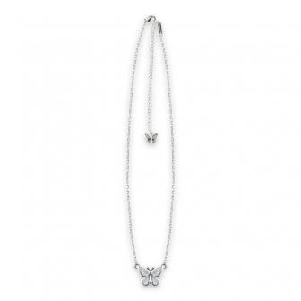 STUGAZI | CRYSTAL BUTTERFLY NECKLACE / ELECTRIC SILVER