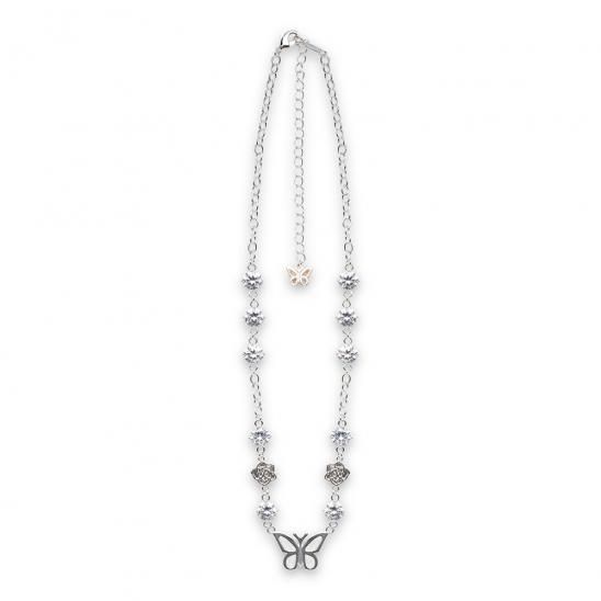 STUGAZI | CRYSTAL BUTTERFLY ANGEL NECKLACE / ELECTRIC SILVER