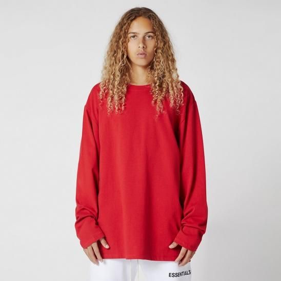 FOG ESSENTIALS | BOXY GRAPHIC LONG SLEEVE T-SHIRT / RED