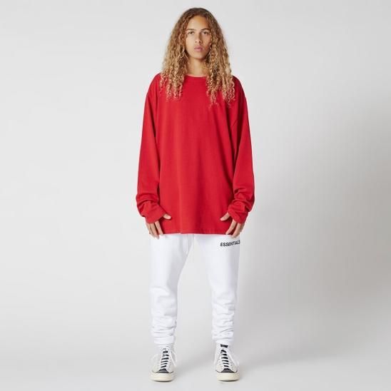 FOG ESSENTIALS | BOXY GRAPHIC LONG SLEEVE T-SHIRT / RED