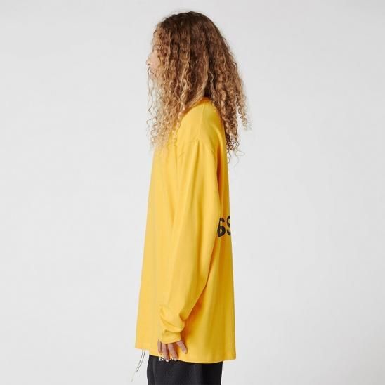 FOG ESSENTIALS | BOXY GRAPHIC LONG SLEEVE T-SHIRT / YELLOW