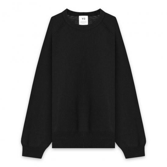 Y-3 ADIDAS YOHJI YAMAMOTO | M CLASSIC KNIT CREW SWEATER  / BLACK