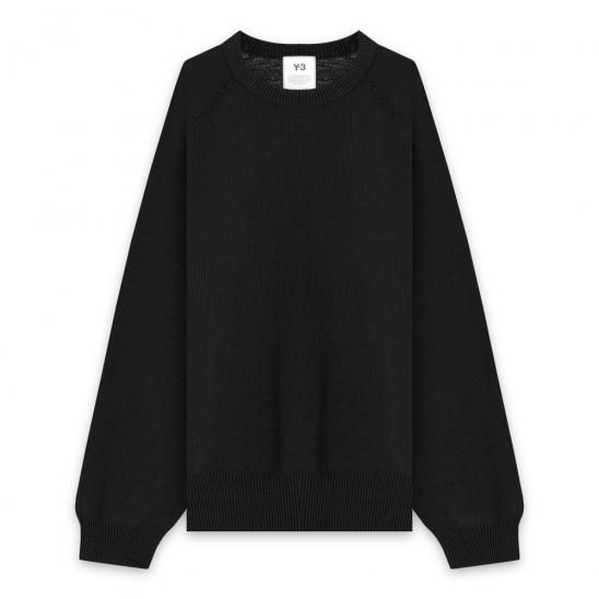 Y-3 ADIDAS YOHJI YAMAMOTO | M CLASSIC KNIT CREW SWEATER  / BLACK