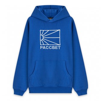 RASSVET | MENS COTTON LOGO HOODIE KNIT / BLUE