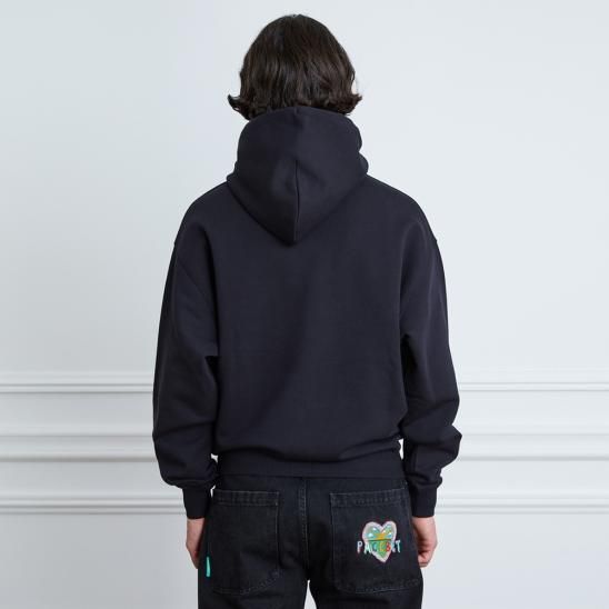RASSVET(ラスベート) 商品ページ - MENS COTTON EMB HOODIE KNIT / BLACK