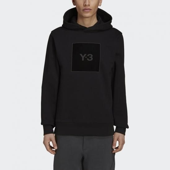 Y-3 ADIDAS YOHJI YAMAMOTO | U SQUARE LOGO HOODIE / BLACK