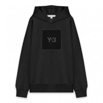 Y-3 ADIDAS YOHJI YAMAMOTO | U SQUARE LOGO HOODIE / BLACK