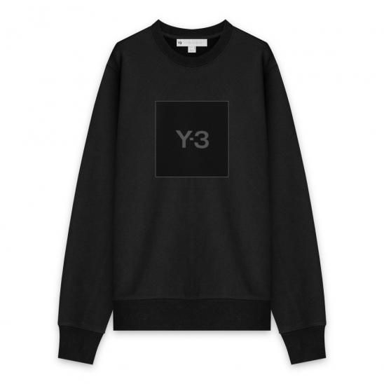 Y-3 ADIDAS YOHJI YAMAMOTO | U SQUARE LOGO CREW SWEATSHIRT / BLACK