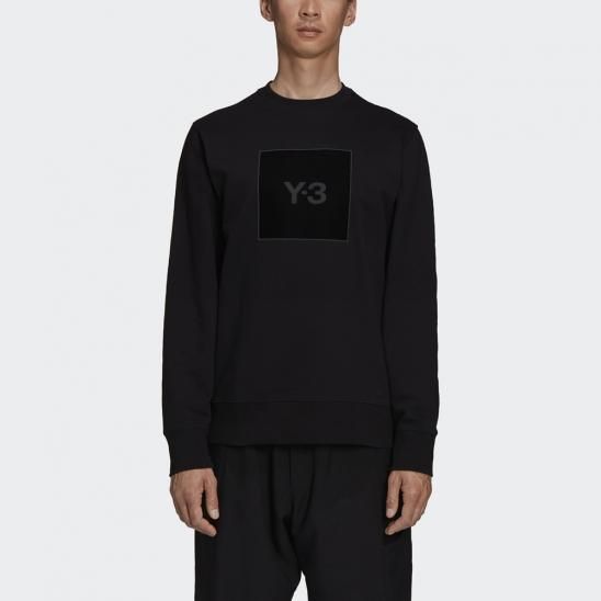 Y-3 ADIDAS YOHJI YAMAMOTO | U SQUARE LOGO CREW SWEATSHIRT / BLACK