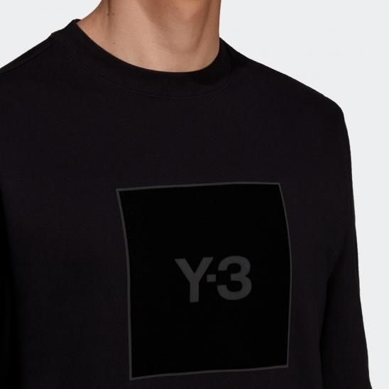 Y-3 ADIDAS YOHJI YAMAMOTO | U SQUARE LOGO CREW SWEATSHIRT / BLACK