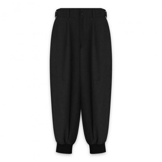 Y-3 ADIDAS YOHJI YAMAMOTO | M CLASSIC WOOL FLANNEL CUFF PANTS / BLACK