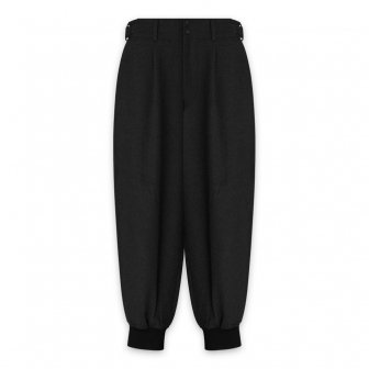 Y-3 ADIDAS YOHJI YAMAMOTO | M CLASSIC WOOL FLANNEL CUFF PANTS / BLACK