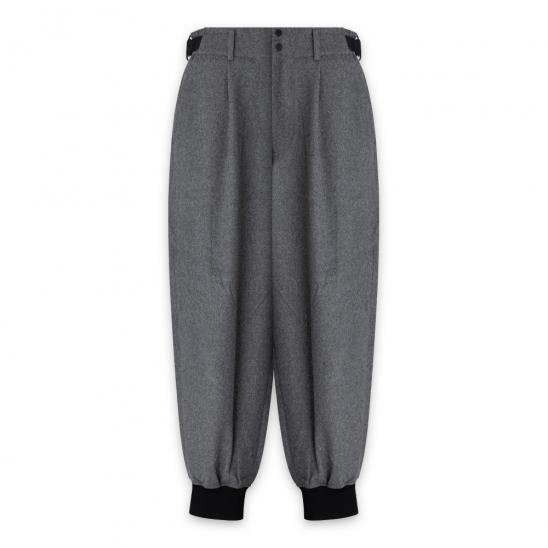 Y-3 ADIDAS YOHJI YAMAMOTO | M CLASSIC WOOL FLANNEL CUFF PANTS / GREY