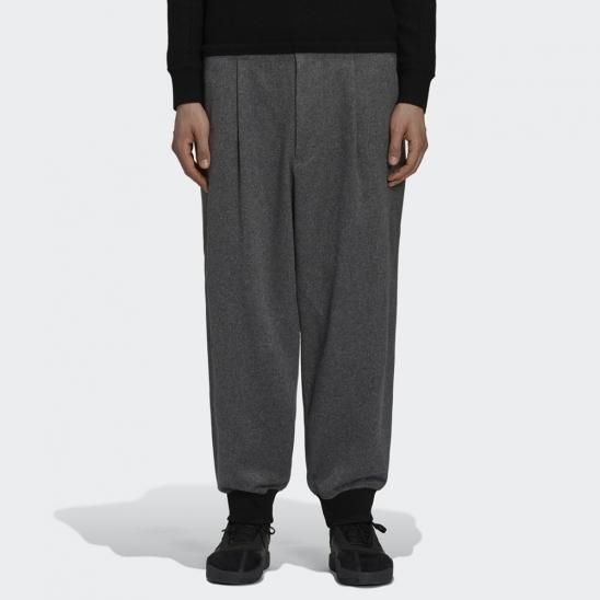 Y-3 ADIDAS YOHJI YAMAMOTO | M CLASSIC WOOL FLANNEL CUFF PANTS / GREY