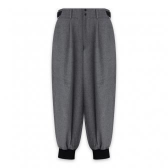 Y-3 ADIDAS YOHJI YAMAMOTO | M CLASSIC WOOL FLANNEL CUFF PANTS / GREY