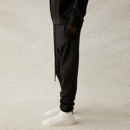 FOG ESSENTIALS | RUBBER TAG PRINT SWEATPANTS / BLACK