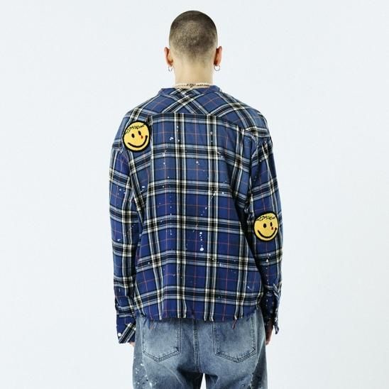 SOMEIT | K.O.K LS VINTAGE FLANNEL SHIRTS / BLUE