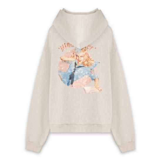 MINDSEEKER | VINTAGE RELUX FIT PIN UP GIRL HOODY / IVORY