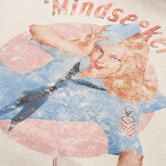 MINDSEEKER | VINTAGE RELUX FIT PIN UP GIRL HOODY / IVORY