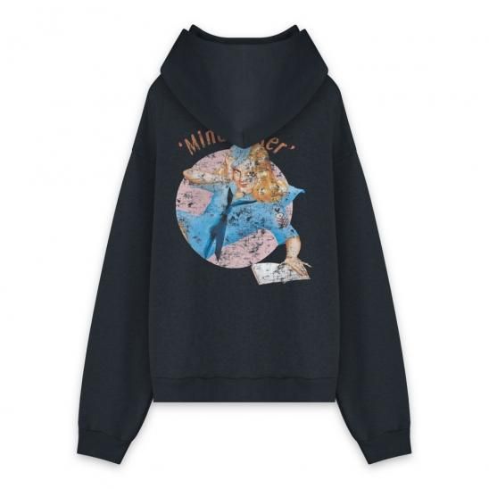 MINDSEEKER | VINTAGE RELUX FIT PIN UP GIRL HOODY / BLACK