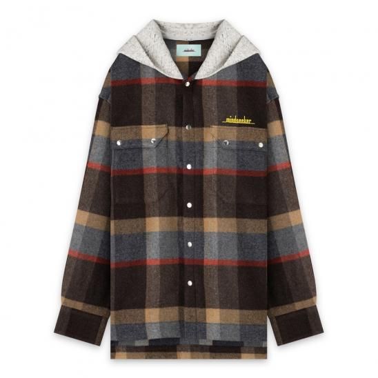 MINDSEEKER | MSB HOOD CHECK SHIRT JKT / BROWN