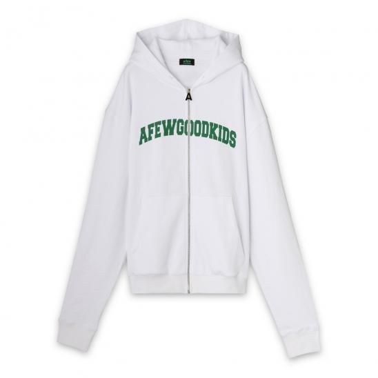 A FEW GOOD KIDS | CIRCLE LOGO ZIP HOODIE / WHITE